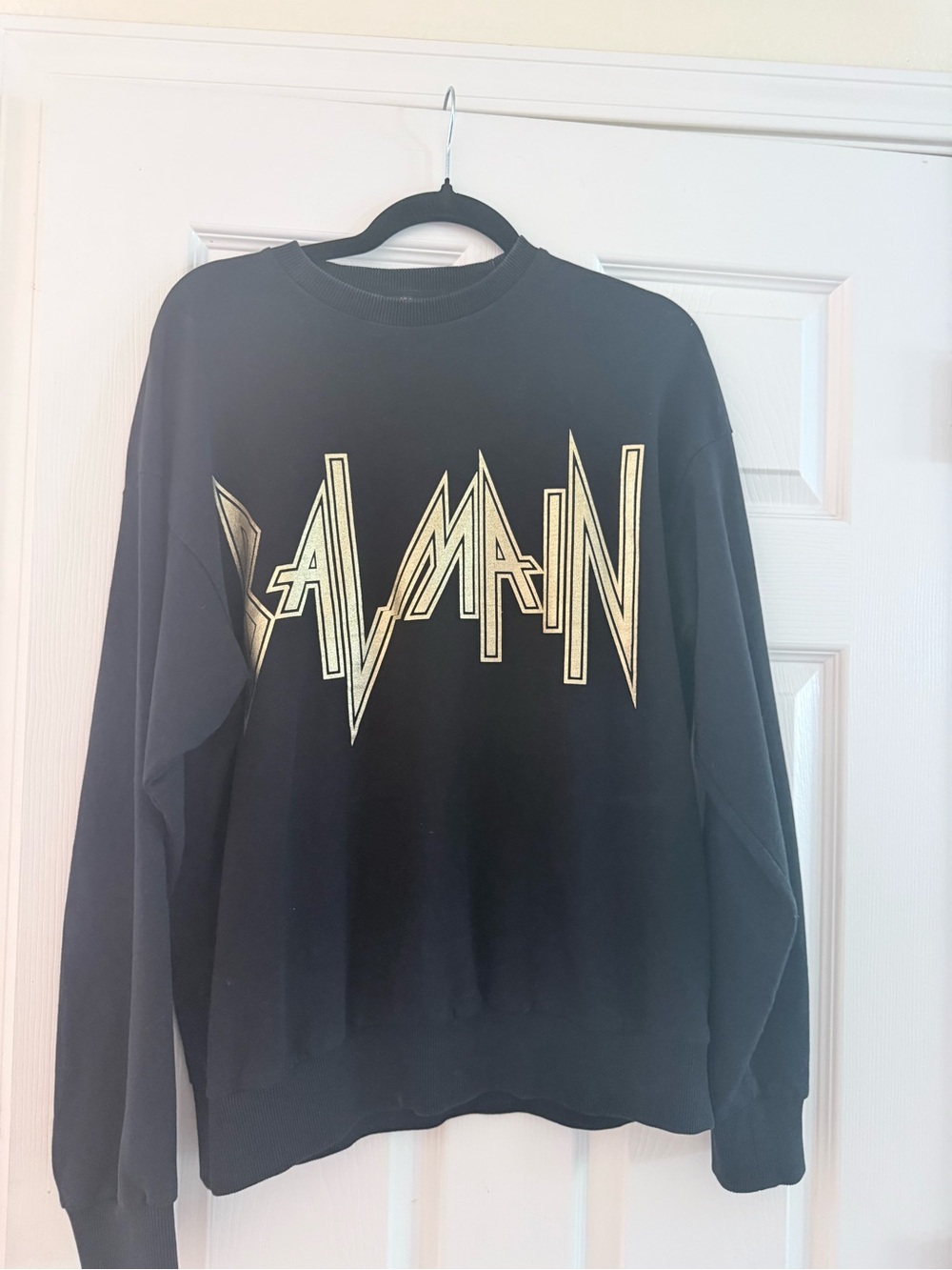 Balmain Black Logo Crewneck Sweatshirt